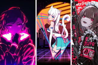 design anime album cover, ep mixtape cover, hip pop rap, lofi style, album cover
