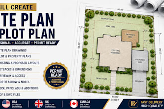 create a professional site plan, plot plan and property city permit drawing