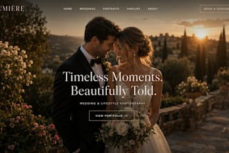 design wix wedding website portrait website family photography website