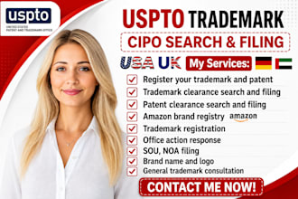 prepare your uspto brand name and logo trademark application for USA filing