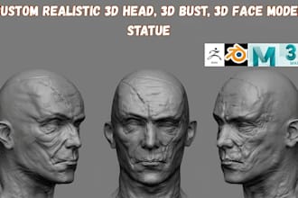 sculpt realistic 3d head bust face model full body character stl for 3d printing