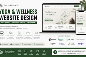 build squarespace yoga studio website wellness coach website meditation website