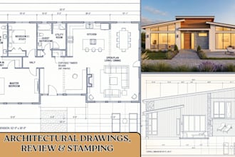 draw residential house floor plans, elevations and construction drawings