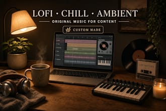 compose custom lofi, chill, or ambient background music for your content