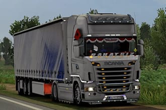 custom cars, trucks, mods, maps, and skins for ets2, ats, scum, fs22, and beamng