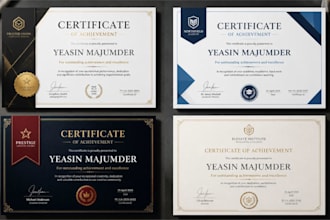 design professional certificate, award, diploma and editable certificate