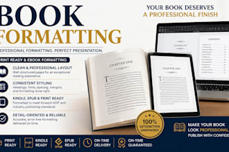 format your book or childrens book for kdp, ingram spark, kindle, more