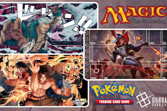 design custom tcg playmat, mtg playmat, pokemon yugioh, mtg anime playmat design