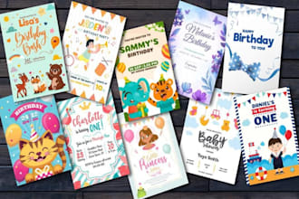 design wedding invitation birthday cards party invite with canva template