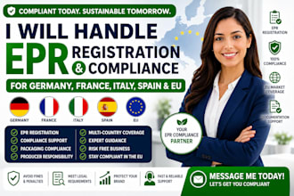 handle epr registration and compliance for germany, france, italy,eu, spain