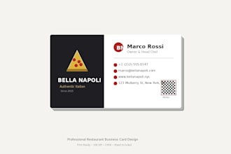 create a stunning business food business card for your restaurant or cafe