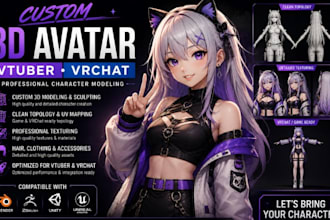 create a custom 3d vtuber or vrchat avatar for you