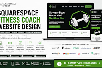 design squarespace fitness coach website online training website health website