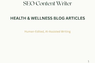 write SEO optimized health and fitness blog articles