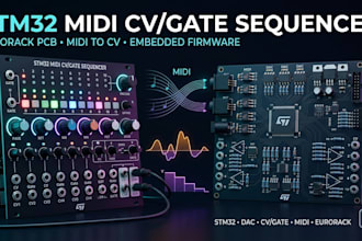 design stm32 midi CV gate sequencer pcb, eurorack module and embedded firmware