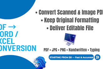 convert PDF, scanned image, handwritten to word or excel