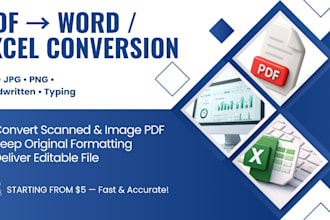 convert scanned PDF, image, handwritten to word or excel with ocr