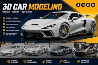 design realistic 3d car modelling automotive rendering vehicle design game ready