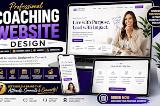 design a coaching website for life coach, business coach, mentor and consultant