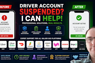 restore your doordash, amazon flex, uber account deactivation suspension and app