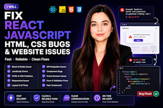 fix react javascript html css bugs and website issues