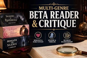beta read romance dark fantasy, alpha cozy, mystery, thriller horror beta reader