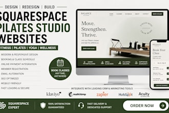 create squarespace pilates studio websites fitness class website booking website
