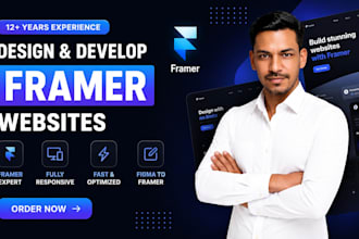 design and develop framer website with animation