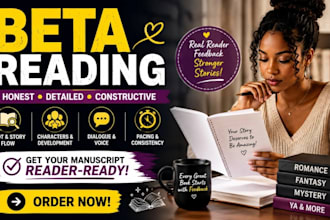beta read your romance, fantasy, or fiction manuscript