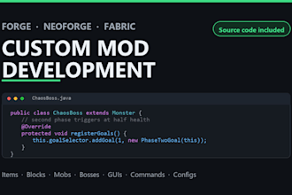 develop a custom minecraft mod for forge or fabric