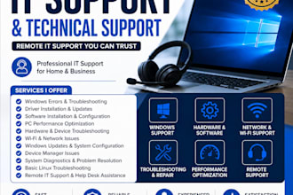 provide remote IT support and troubleshoot windows linux and network issues