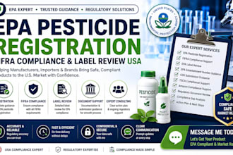 handle epa pesticide registration, fifra compliance and epa label review USA
