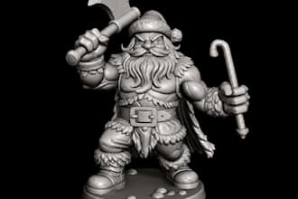 recast 3d barbarian warriors,stl 3mf,tabletop figures,printable collectibles