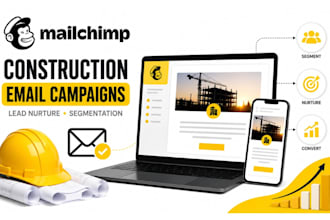 create mailchimp construction email campaigns for lead nurture and segmentation