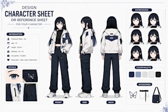 design character sheet or reference sheet for your character