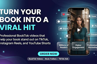 create booktok videos book trailers and viral tik tok ads for book promotion