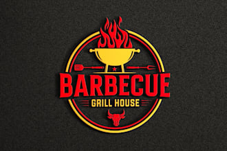 design premium 3d restaurant, food, bar, bbq, kitchen logo