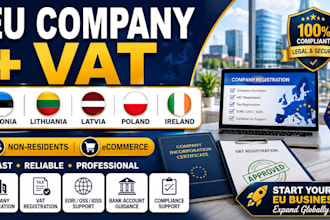 register eu company and vat in estonia lithuania latvia poland ireland
