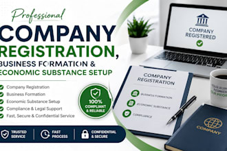 handle company registration and economic substance compliance setup
