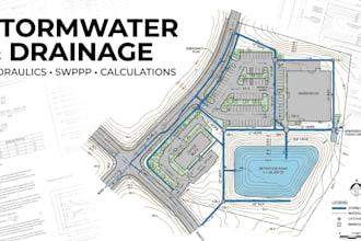 certified engineer site plan stormwater plan swppp report hydraulic calculation