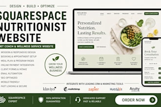 design squarespace nutritionist website diet coach wellness service website