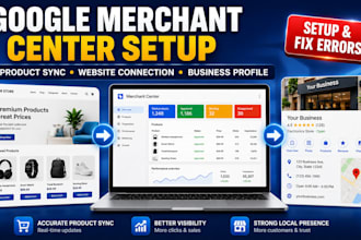 setup, fix google merchant centre sync to website, business profile gmc setup
