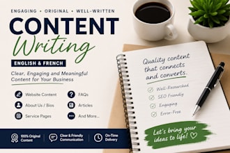 write engaging content , articles and blog posts