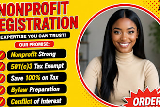 prepare nonprofit bylaws, articles and 501c3 form 1023 ez documents