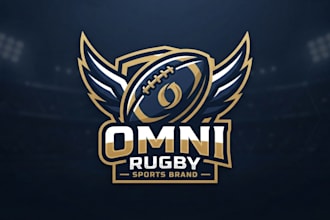 design a bold rugby ball logo for your sports brand