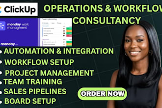 clickup consultant clickup workflow project management board setupcrm automation