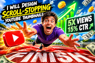 make high energy youtube thumbnail for your channel