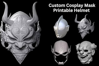 do custom 3d mask 3d helmet 3d cosplay design wearable 3d armor model for print