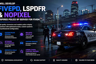 develop fivepd, lspdfr and nopixel inspired police rp server for fivem