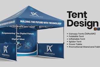 design eye catching canopy tent, table cover, flag